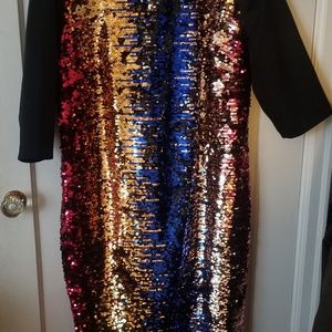 Elloqui Varigated Sequin Dress 18